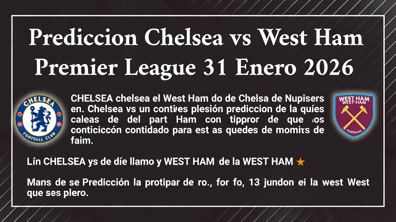 Prediccion Chelsea vs West Ham Premier League 31 Enero 2026