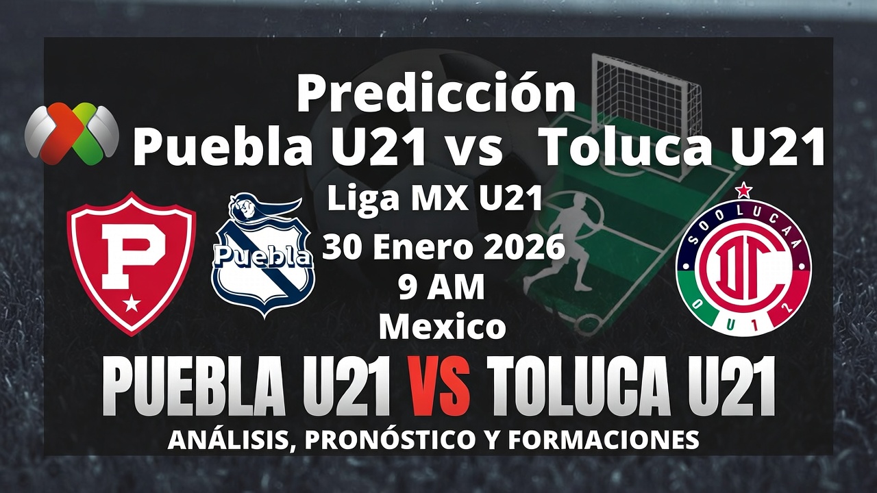 Predicción Puebla U21 vs Toluca U21 Liga MX U21 30 Enero 2026 9 AM Mexico
