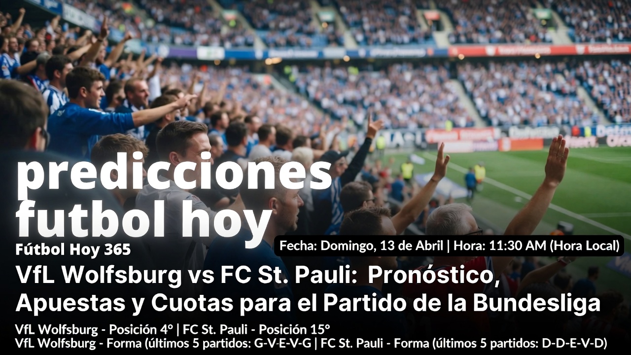 Prediccion VfL Wolfsburg vs FC St Pauli 14 enero 2026 0830 Mexico