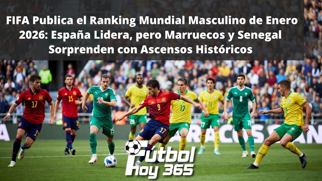 Ranking FIFA Enero 2026 España lidera, Marruecos y Senegal suben fuerte