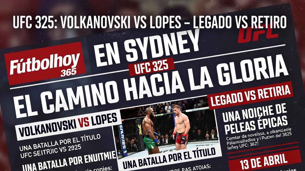 UFC 325 Volkanovski vs Lopes – Legado vs Retiro en Sydney
