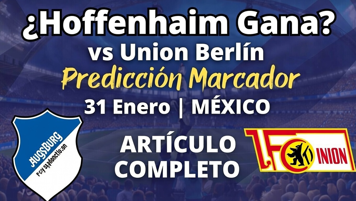 ¿Hoffenheim Gana vs Union Berlín - Predicción Marcador 31 Enero México