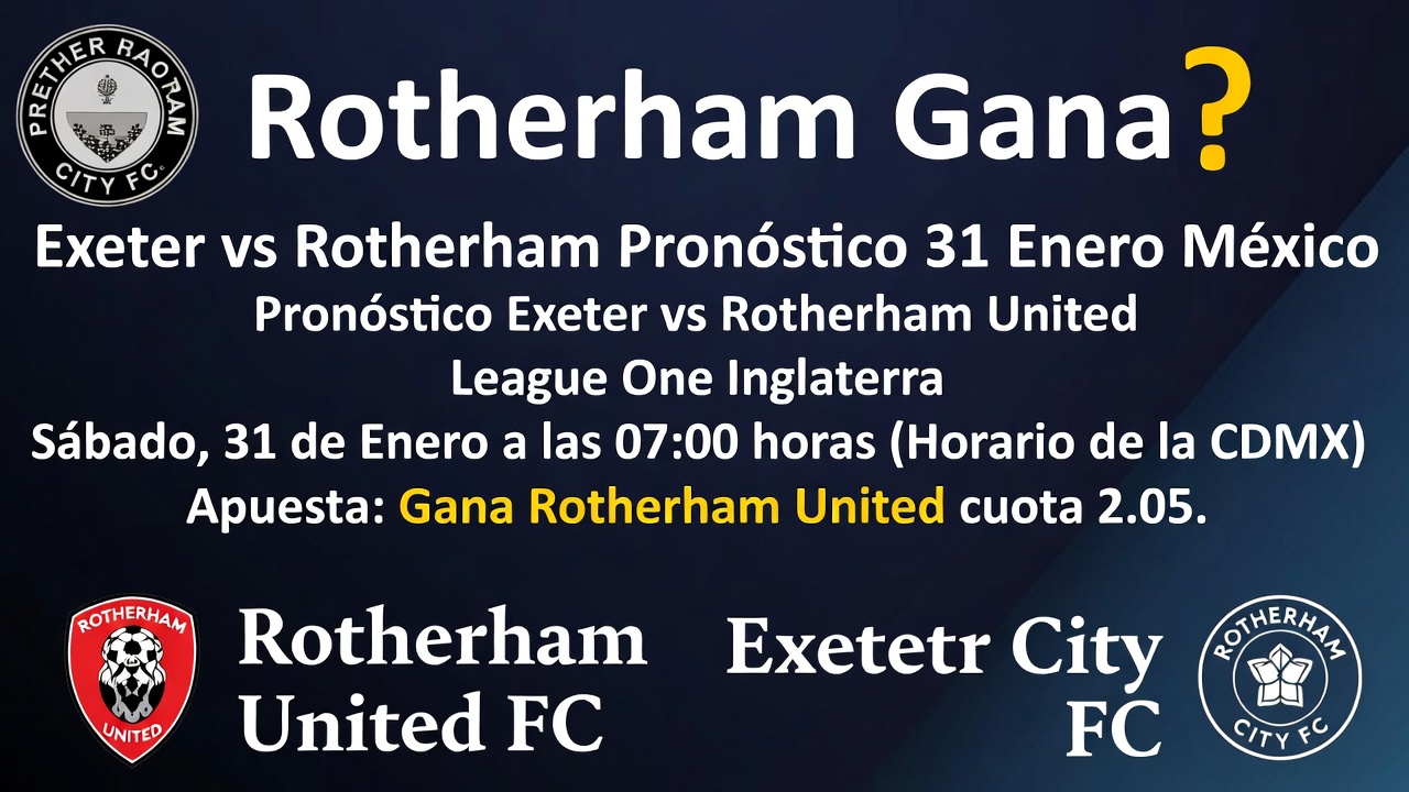 ¿Rotherham Gana Exeter vs Rotherham Pronóstico 31 Enero México