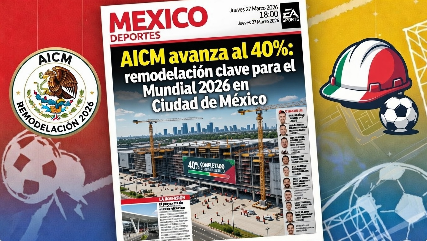 AICM avanza al 40% remodelación clave para el Mundial 2026 en Ciudad de México
