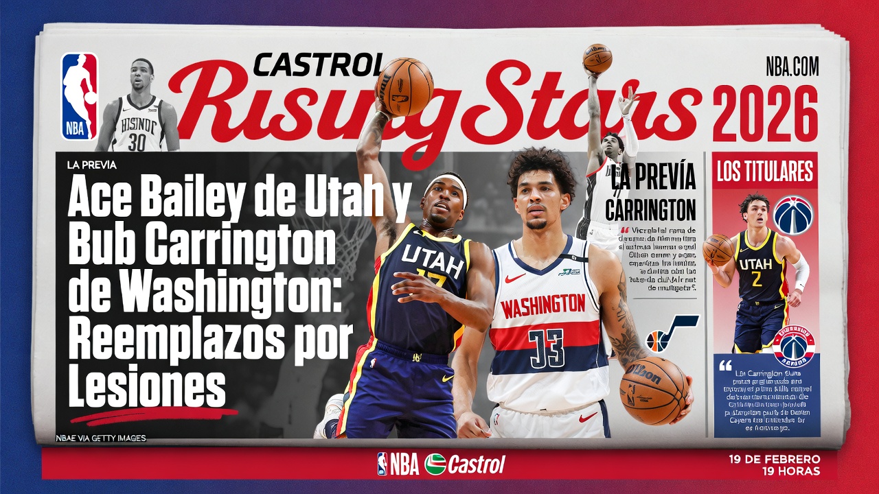 Ace Bailey de Utah y Bub Carrington de Washington Reemplazos por Lesiones en Castrol Rising Stars 2026