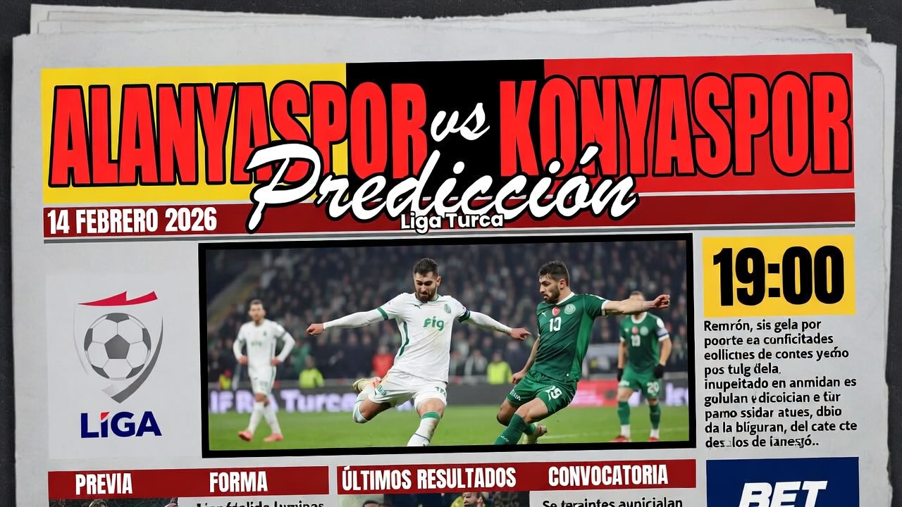 Alanyaspor vs Konyaspor Prediccion Liga Turca 14 Febrero 2026