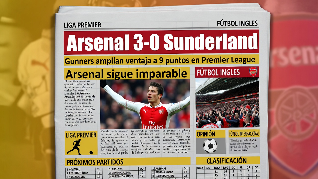 Arsenal 3-0 Sunderland: Gunners amplían ventaja a 9 puntos en Premier League
