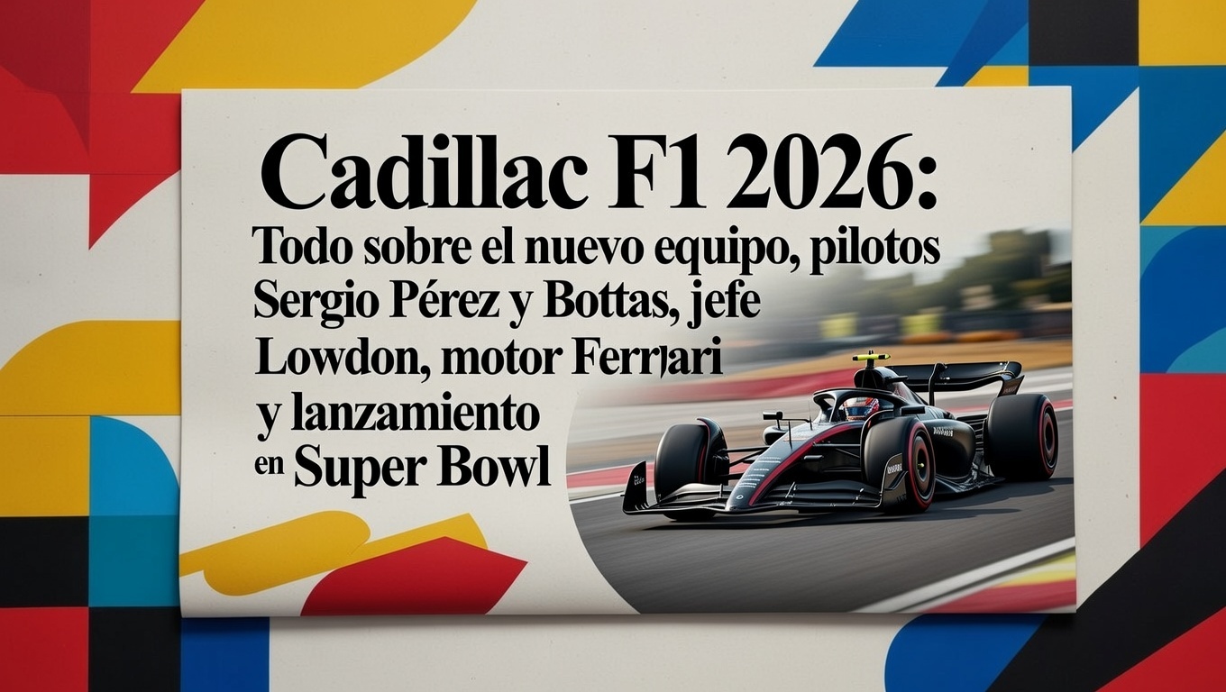 Cadillac debuta en F1 2026 con Pérez y Bottas como pilotos, Lowdon al mando, motor Ferrari y lanzamiento en Super Bowl. Historia, expectativas y más del equipo americano.