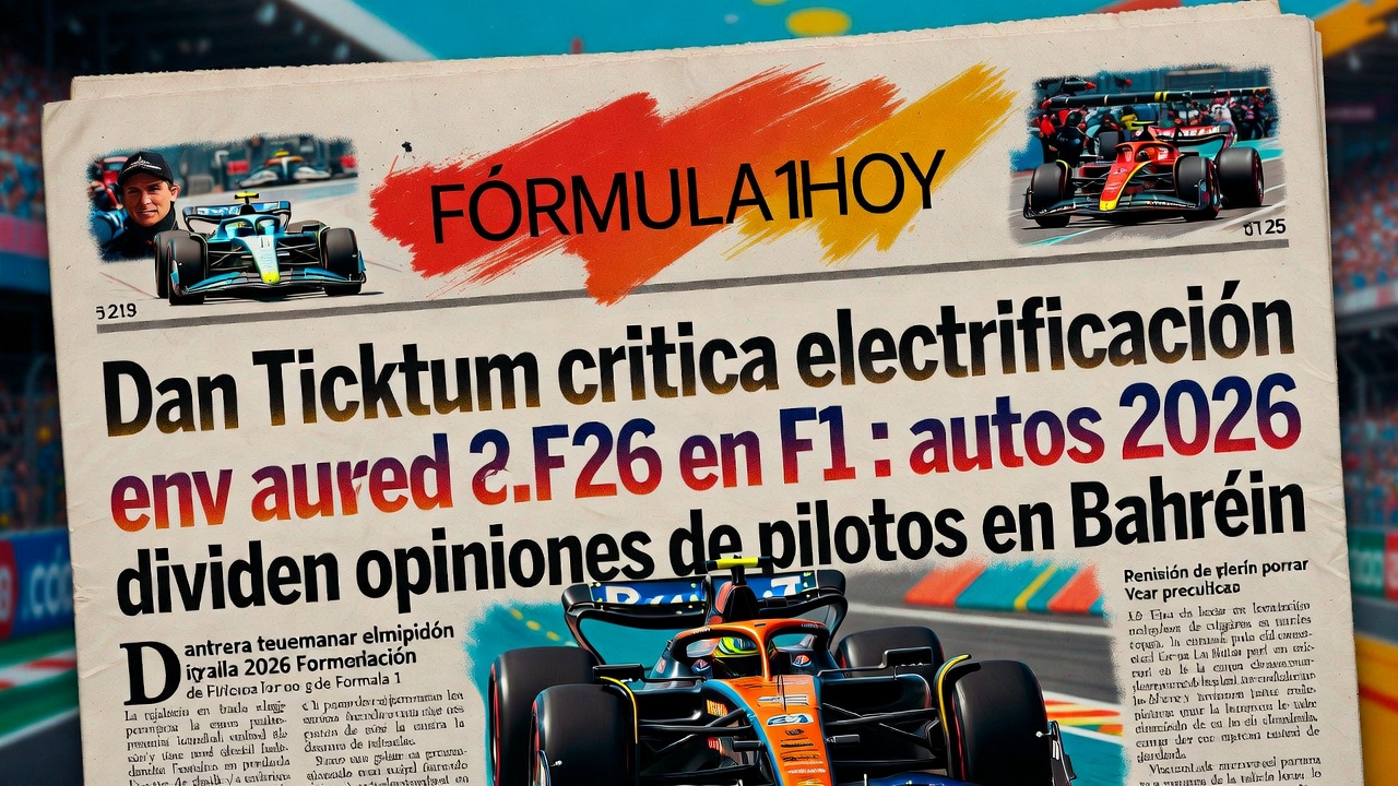 Dan Ticktum critica electrificación en F1 autos 2026 dividen opiniones de pilotos en Bahréin