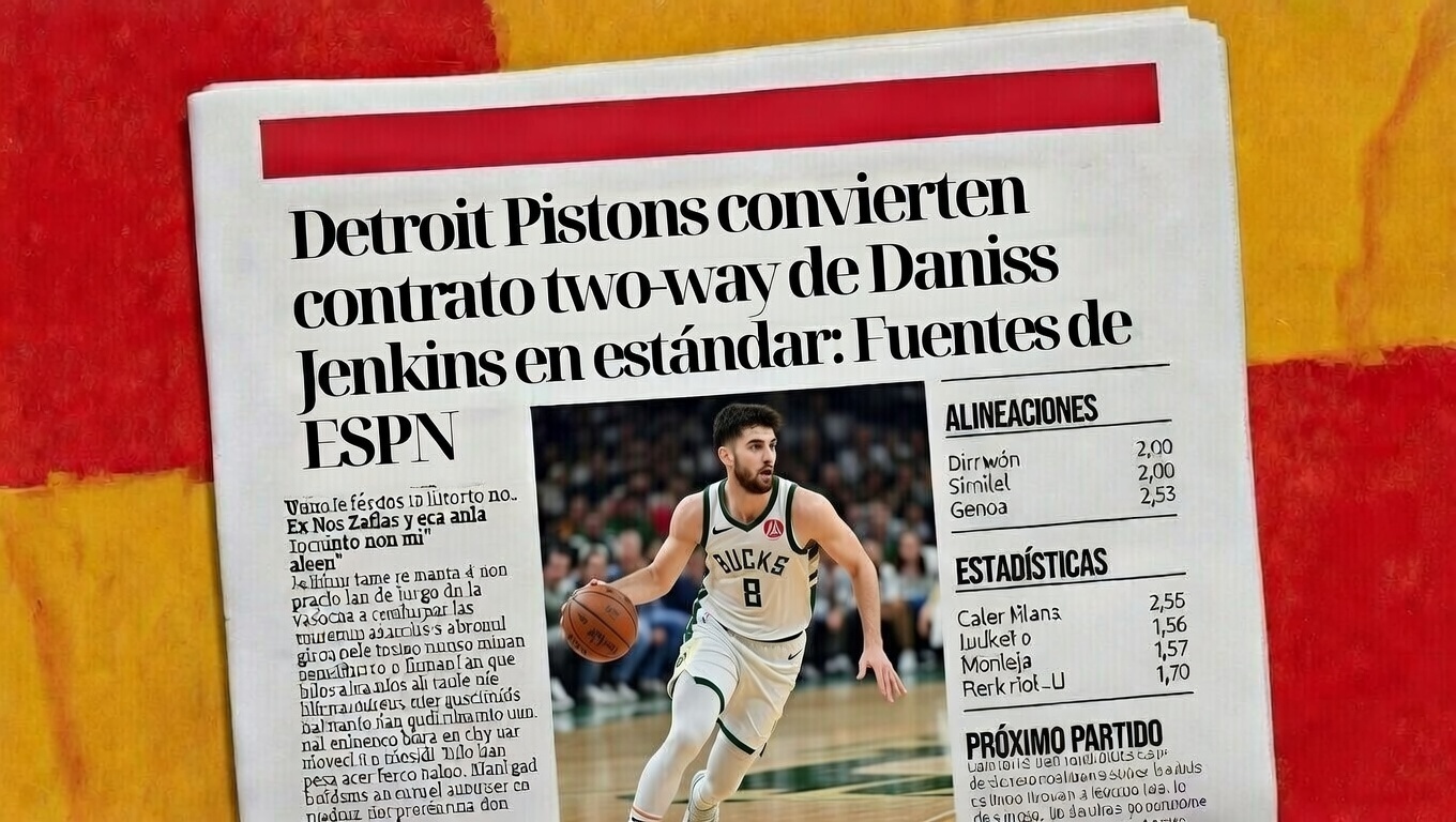 Detroit Pistons convierten contrato two-way de Daniss Jenkins en estándar Fuentes de ESPN