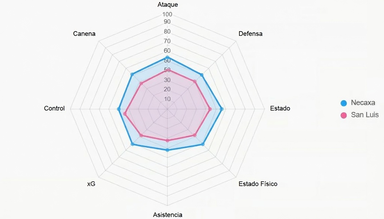 Este radar ilustra fortalezas comparadas.