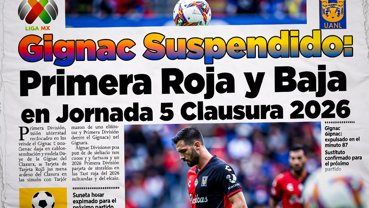Gignac Suspendido Primera Roja y Baja en Jornada 5 Clausura 2026