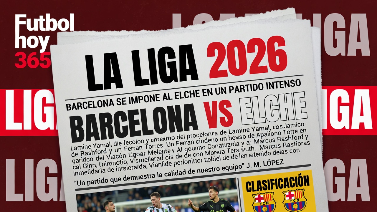 LaLiga 2026 Barcelona 3-1 Elche, Yamal y Rashford amplían ventaja