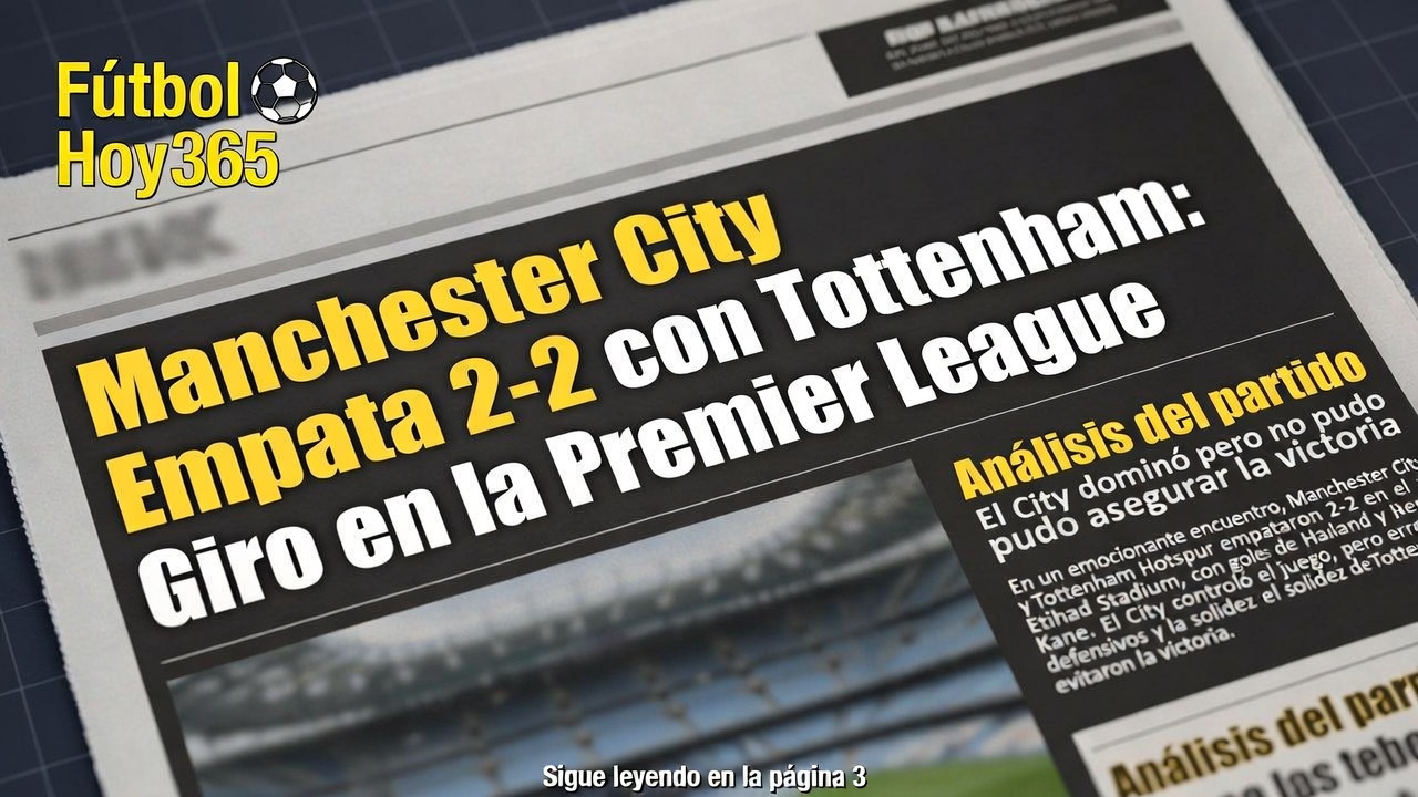 Manchester City Empata 2-2 con Tottenham: Giro en la Premier League