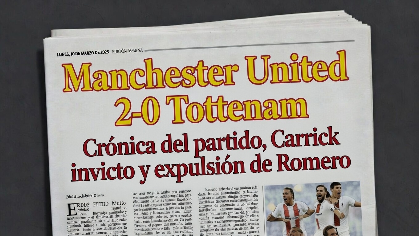 Manchester United 2-0 Tottenham Crónica del partido, Carrick invicto y expulsión de Romero