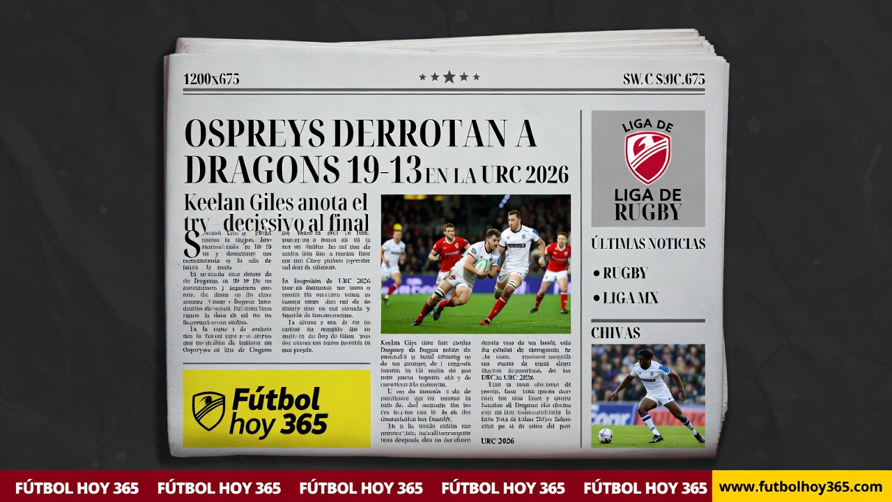 Ospreys vence 19-13 a Dragons en URC Giles anota try decisivo al final