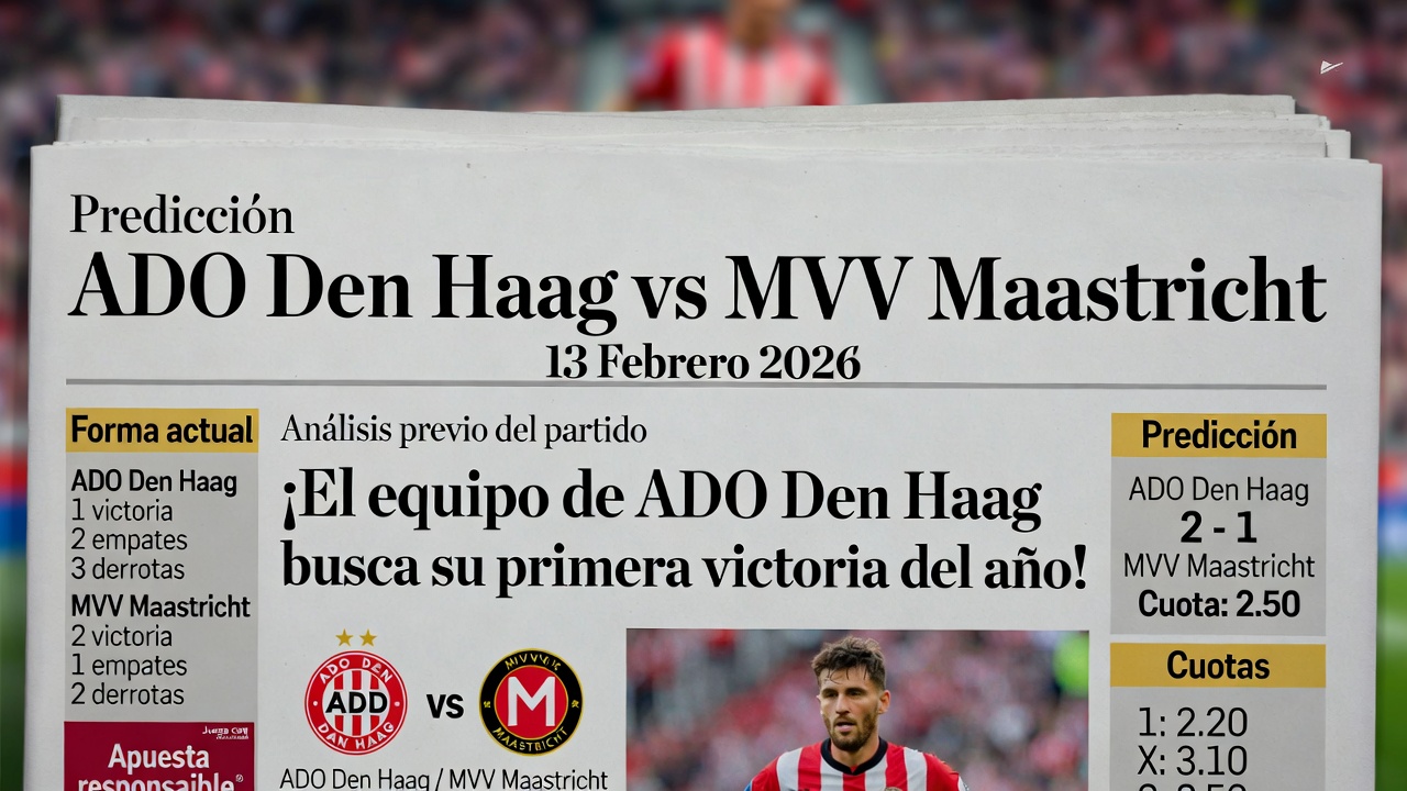 Predicción ADO Den Haag vs MVV Maastricht 13 Febrero 2026