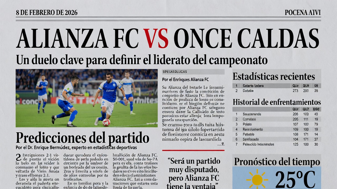 Prediccion Alianza FC vs Once Caldas 8 febrero 2026