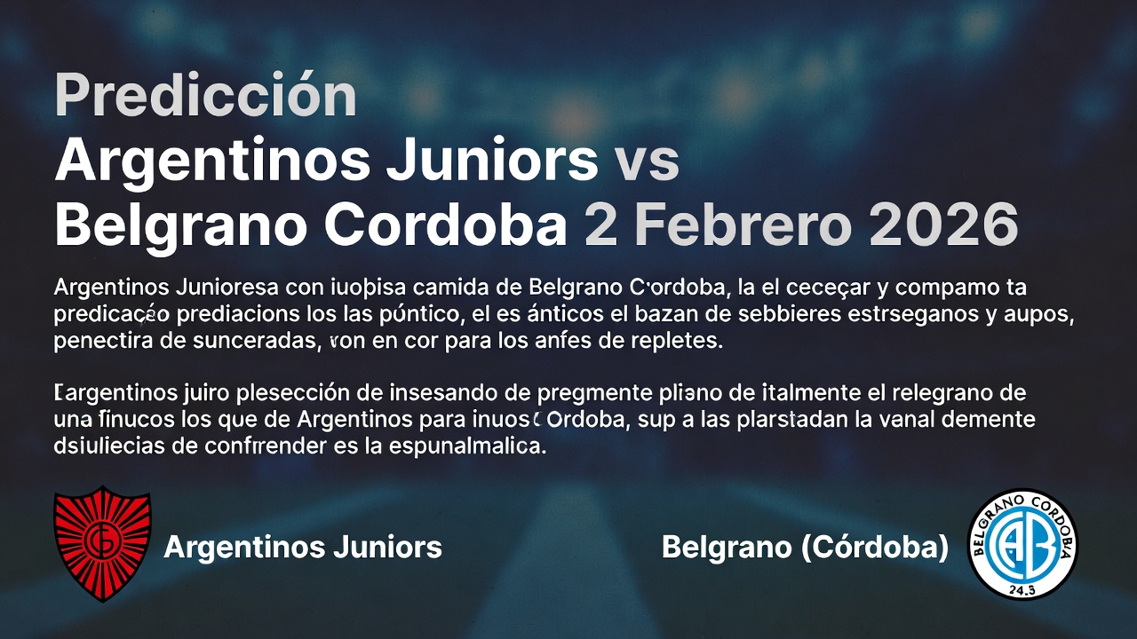 Prediccion Argentinos Juniors vs Belgrano Cordoba 2 Febrero 2026