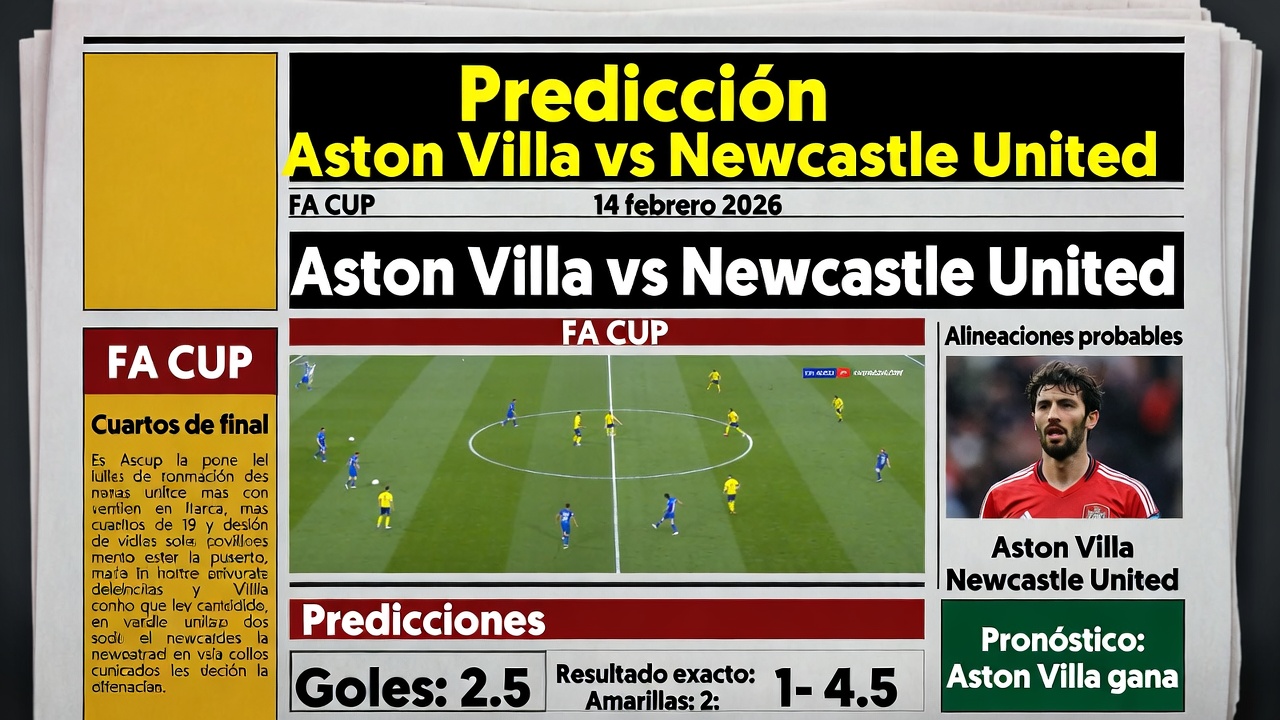 Predicción Aston Villa vs Newcastle United FA Cup 14 febrero 2026