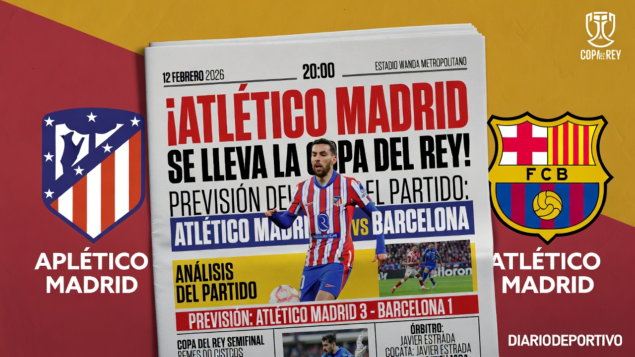 Predicción Atlético Madrid vs Barcelona Copa del Rey 12 Febrero 2026
