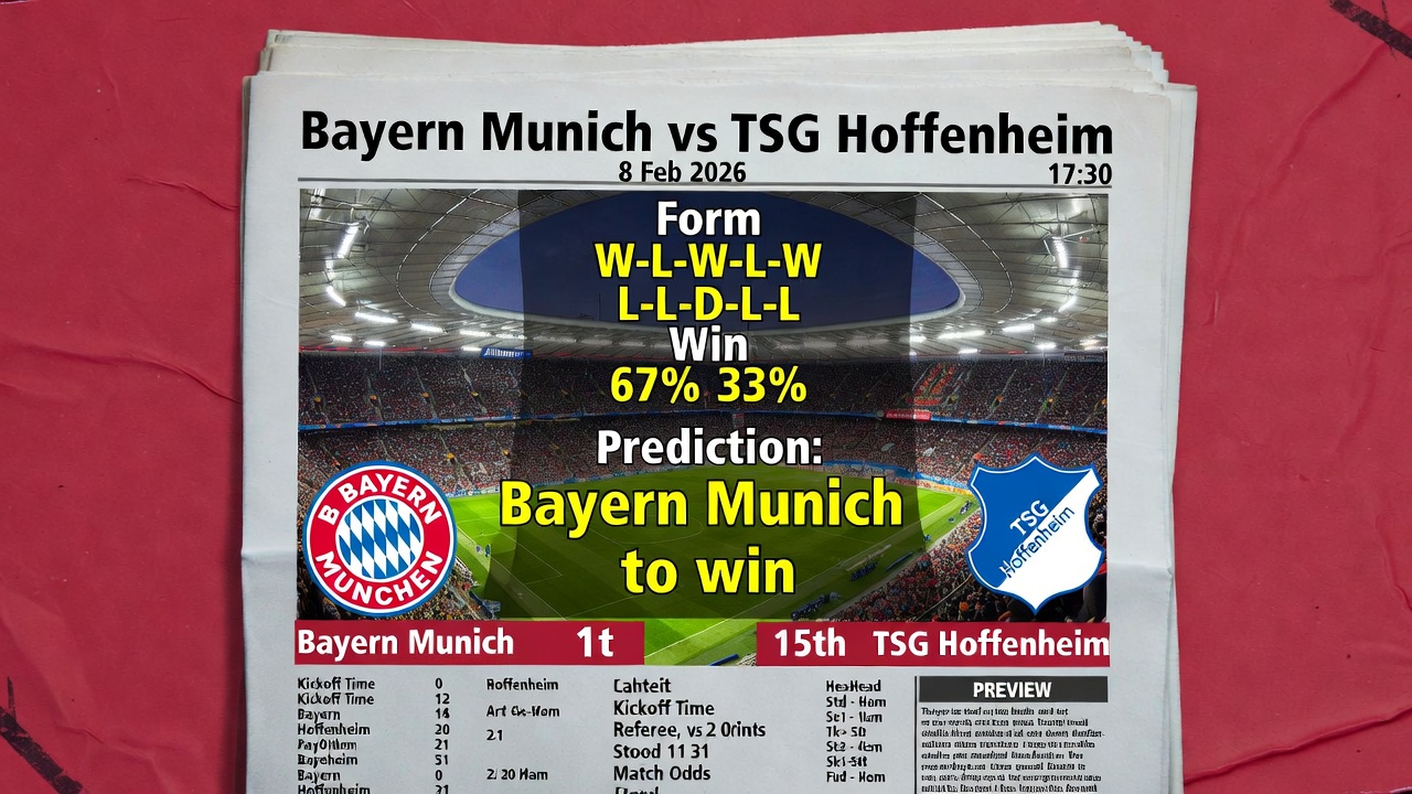 Prediccion Bayern Munich vs TSG Hoffenheim 8 febrero 2026