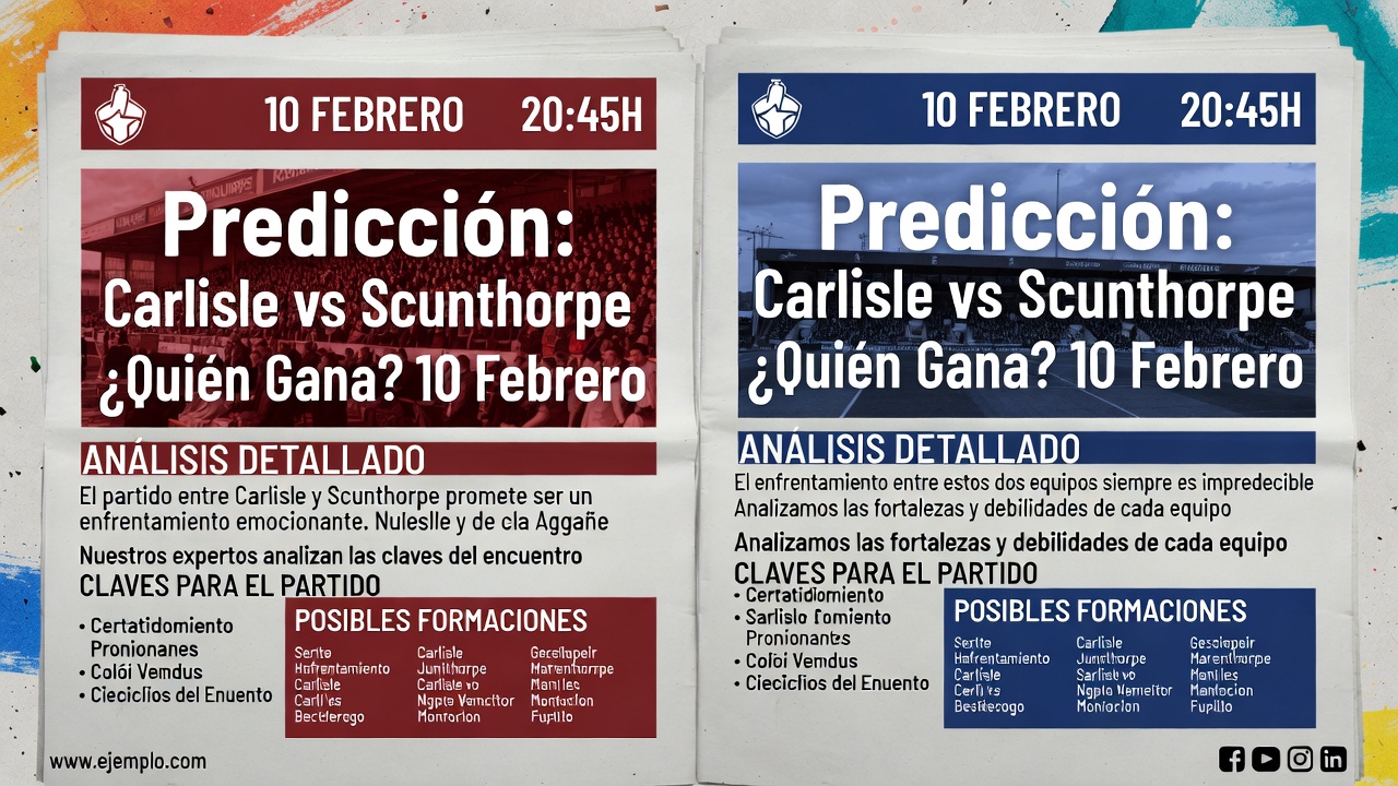 Predicción Carlisle vs Scunthorpe - ¿Quién Gana 10 Febrero