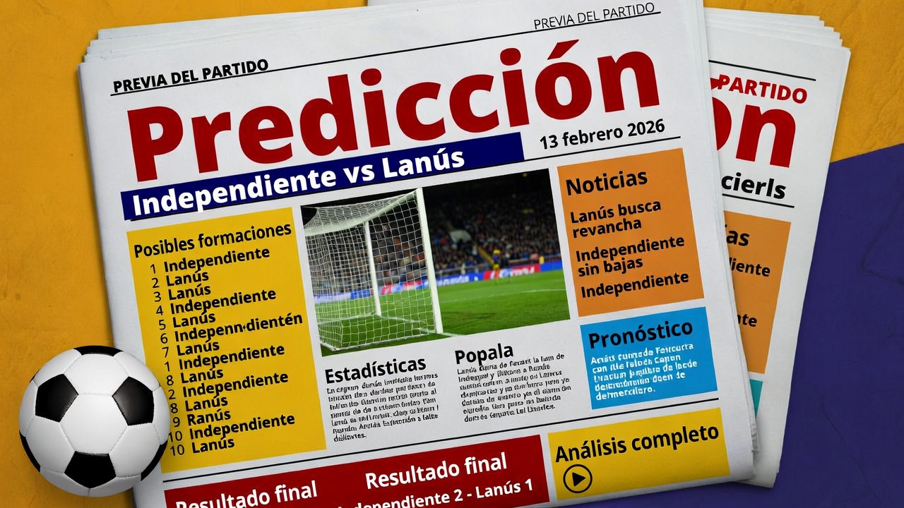 Predicción Independiente vs Lanús 13 febrero 2026