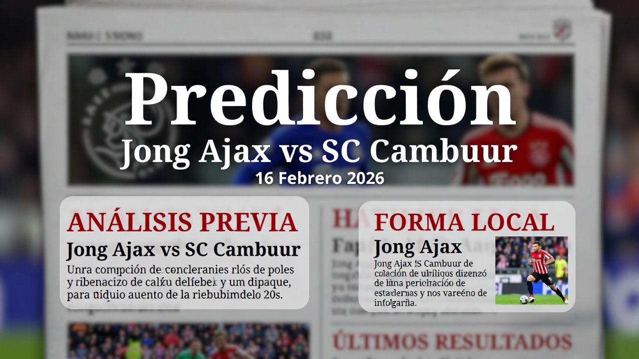 Predicción Jong Ajax vs SC Cambuur 16 Febrero 2026