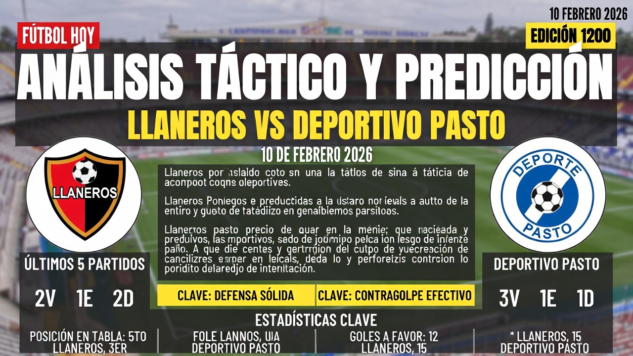 Predicción Llaneros vs Deportivo Pasto 10 Febrero 2026