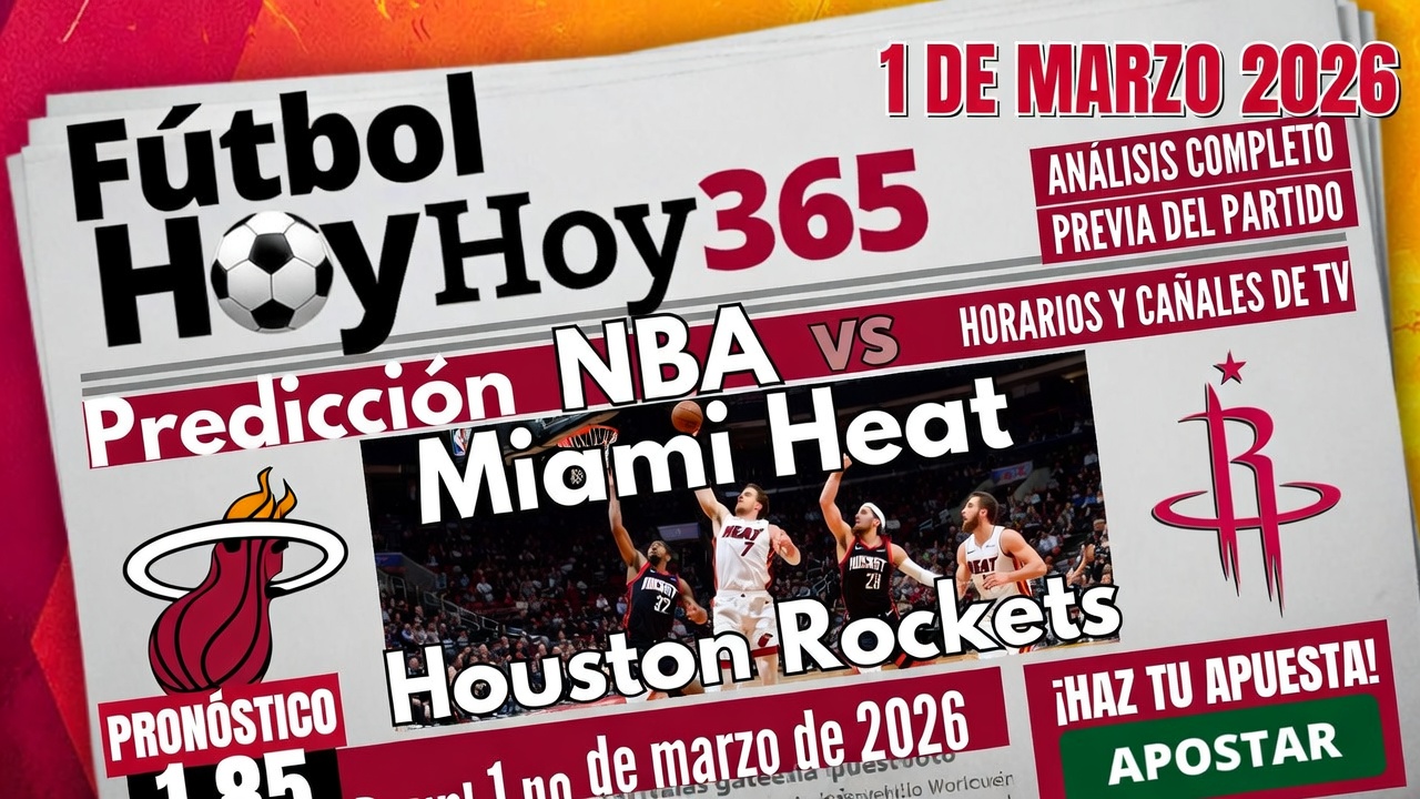 Predicción NBA Miami Heat vs Houston Rockets Domingo 1 de marzo de 2026