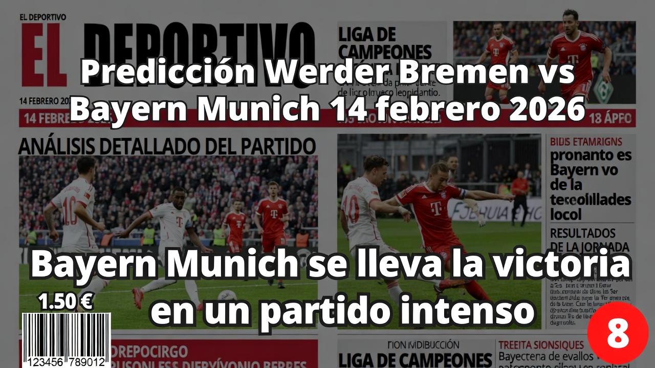 Predicción Werder Bremen vs Bayern Munich 14 febrero 2026