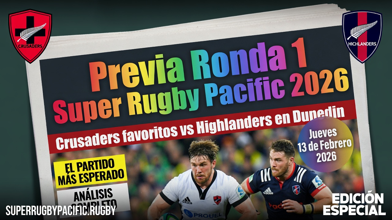Previa Ronda 1 Super Rugby Pacific 2026 Crusaders Favoritos vs Highlanders en Dunedin