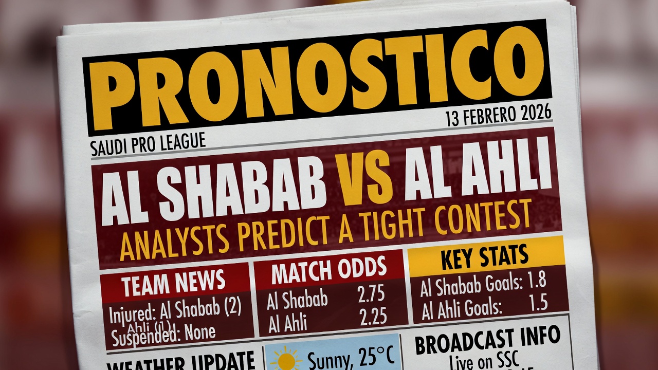 Pronostico Al Shabab vs Al Ahli Saudi Pro League 13 Febrero 2026