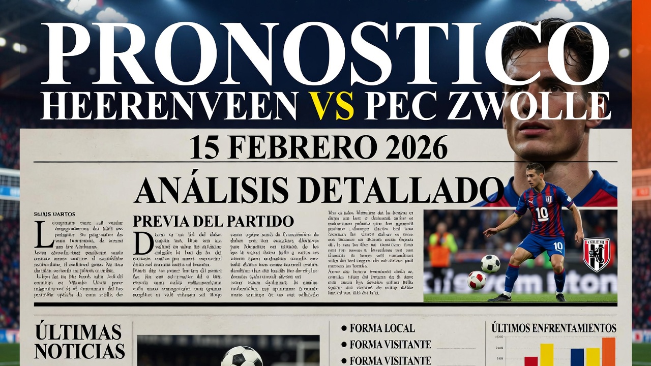 Pronostico Heerenveen vs PEC Zwolle 15 Febrero 2026