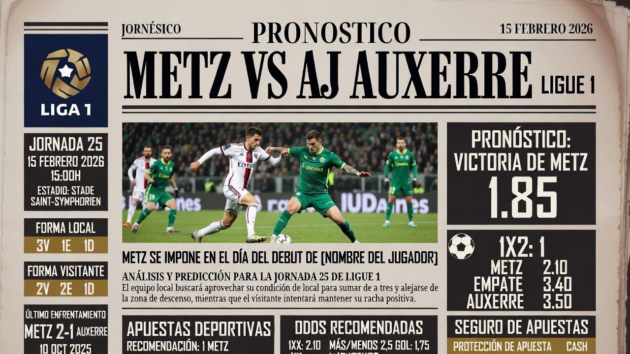 Pronostico Metz vs AJ Auxerre Ligue 1 15 febrero 2026