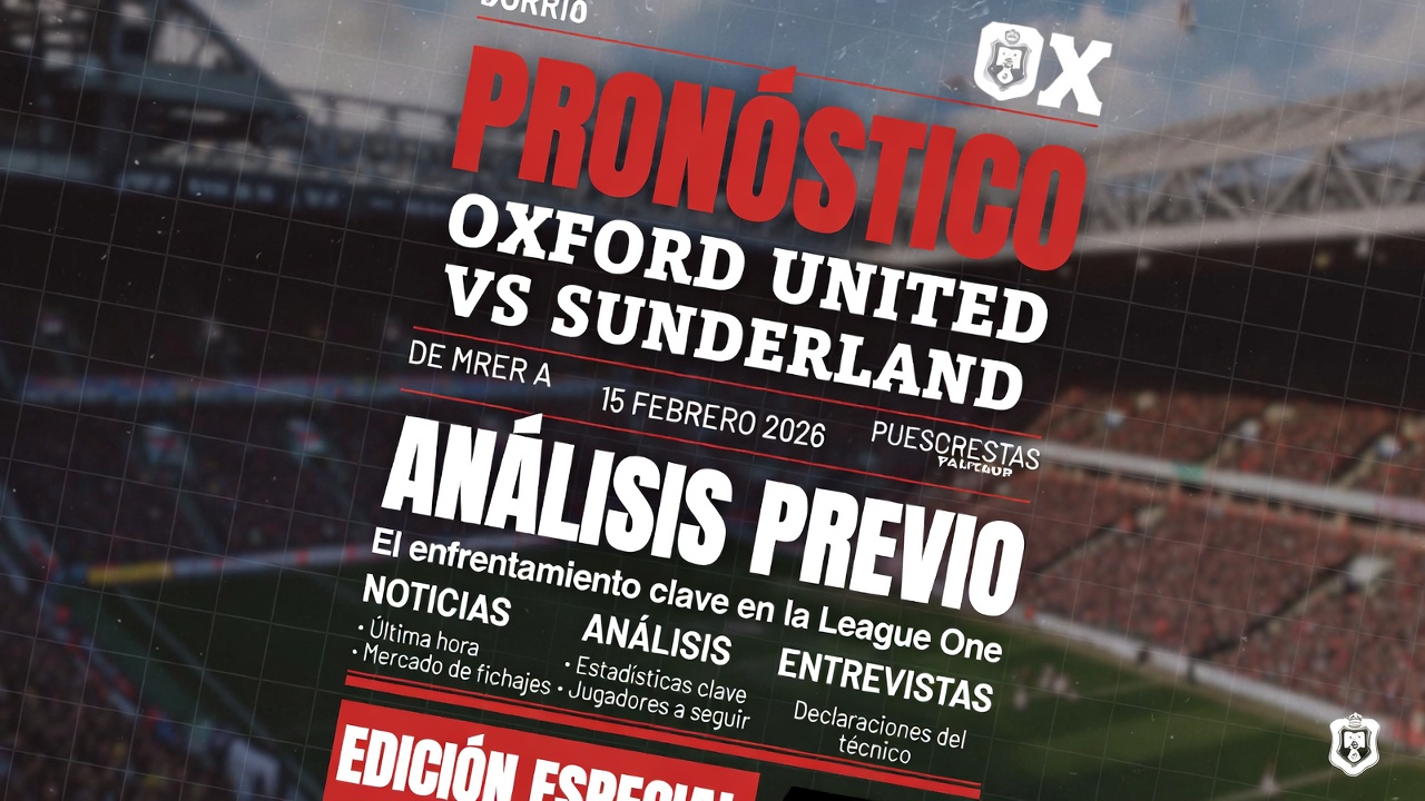 Pronostico Oxford United vs Sunderland 15 Febrero 2026