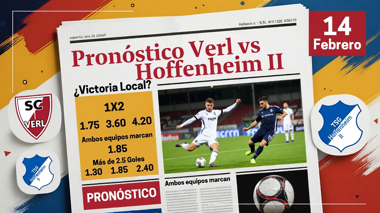 Pronóstico Verl vs Hoffenheim II - ¿Victoria Local 14 Febrero