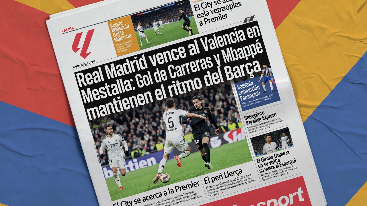 Real Madrid vence al Valencia en Mestalla Gol de Carreras y Mbappé mantienen el ritmo del Barça