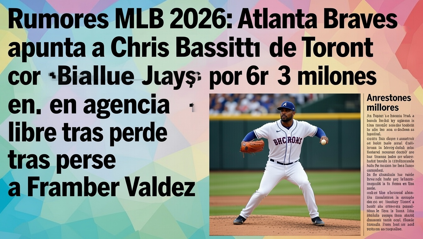 Rumores MLB 2026 Atlanta Braves apunta a Chris Bassitt de Toronto Blue Jays por 63 millones en agencia libre tras perderse a Framber Valdez
