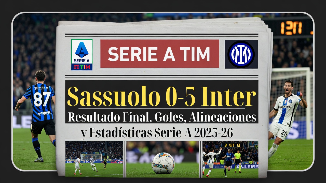 Sassuolo 0-5 Inter Resultado Final, Goles, Alineaciones y Estadísticas Serie A 2025-26