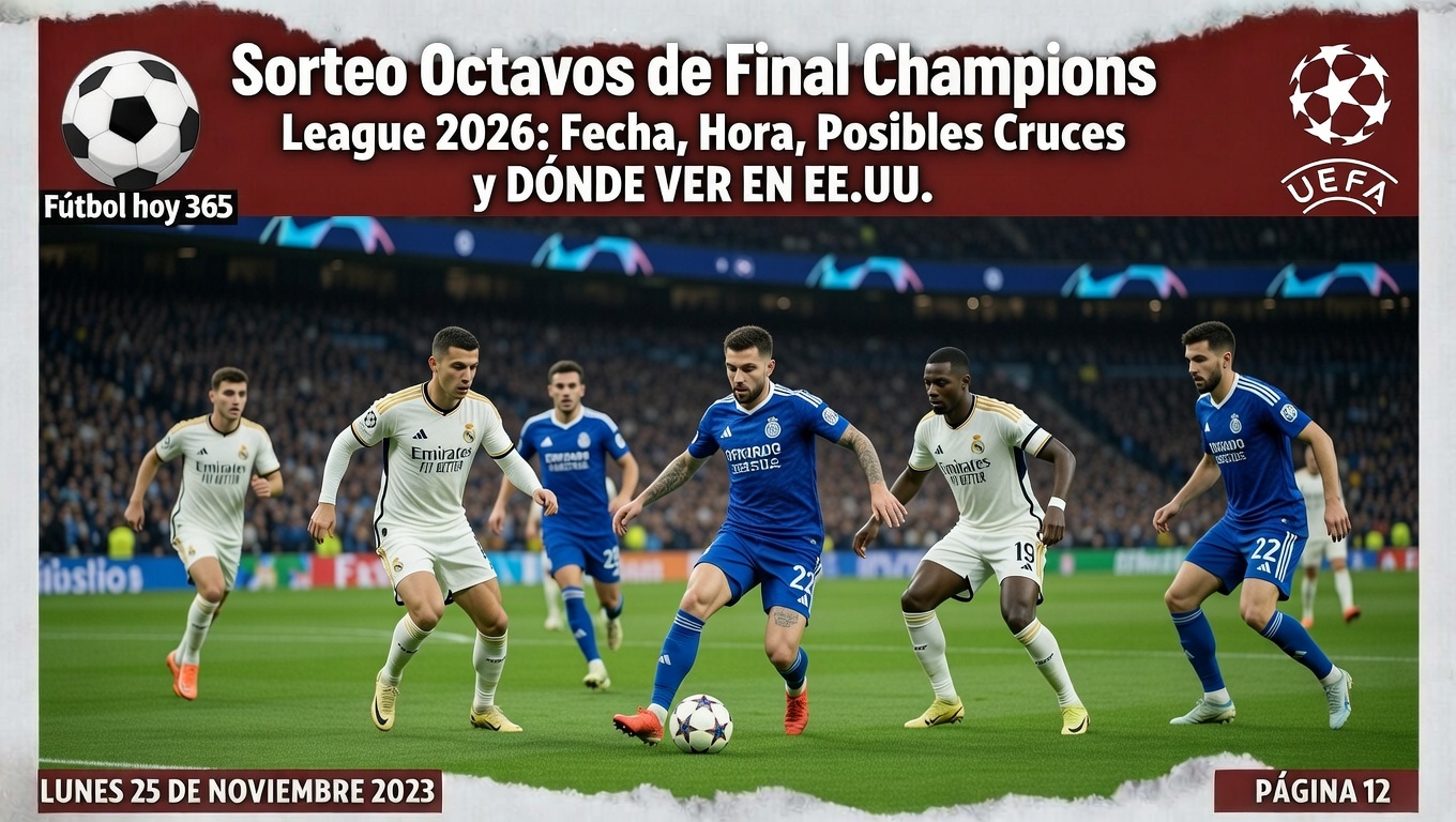 Sorteo Octavos de Final Champions League 2026 Fecha, Hora, Posibles Cruces y Dónde Ver en EE.UU.