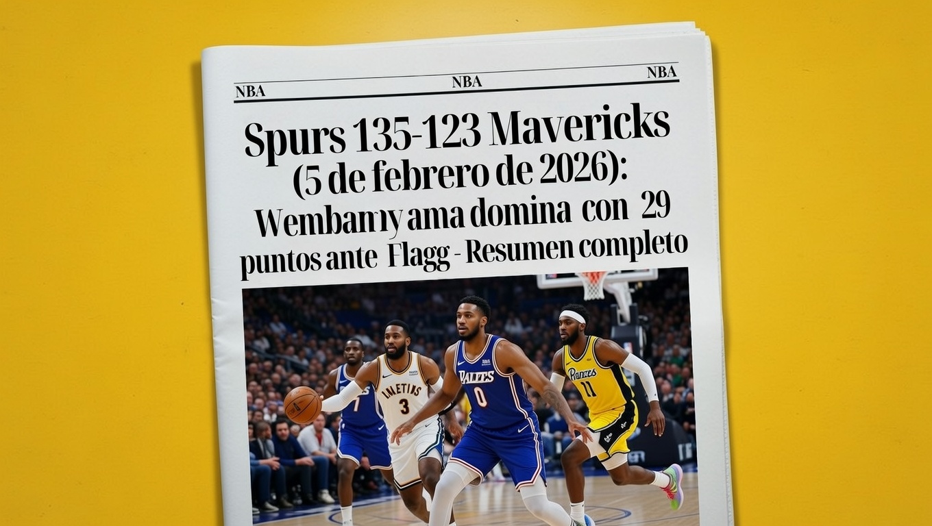 Spurs 135-123 Mavericks (5 de febrero de 2026) Wembanyama domina con 29 puntos ante Flagg - Resumen completo
