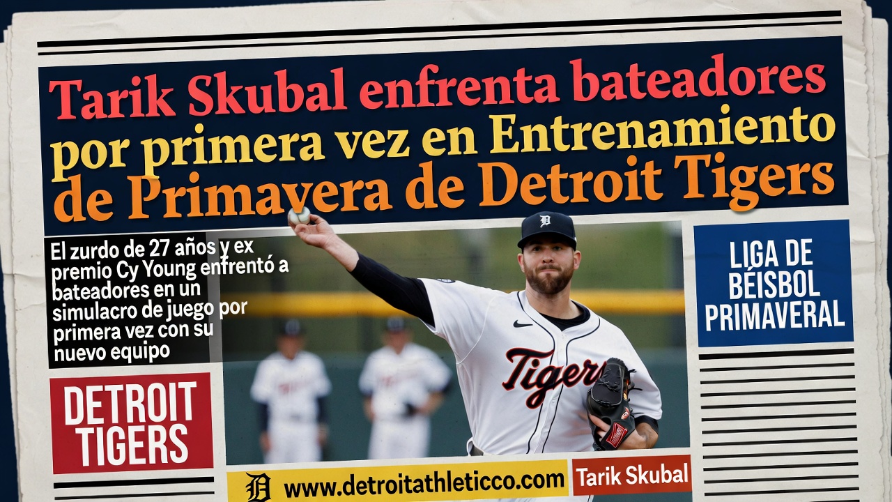 Tarik Skubal enfrenta bateadores por primera vez en Entrenamiento de Primavera de Detroit Tigers
