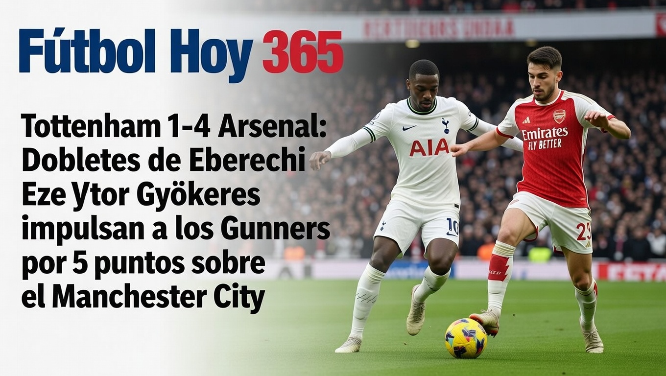 Tottenham 1-4 Arsenal Dobletes de Eberechi Eze y Viktor Gyökeres impulsan a los Gunners por 5 puntos sobre el Manchester City