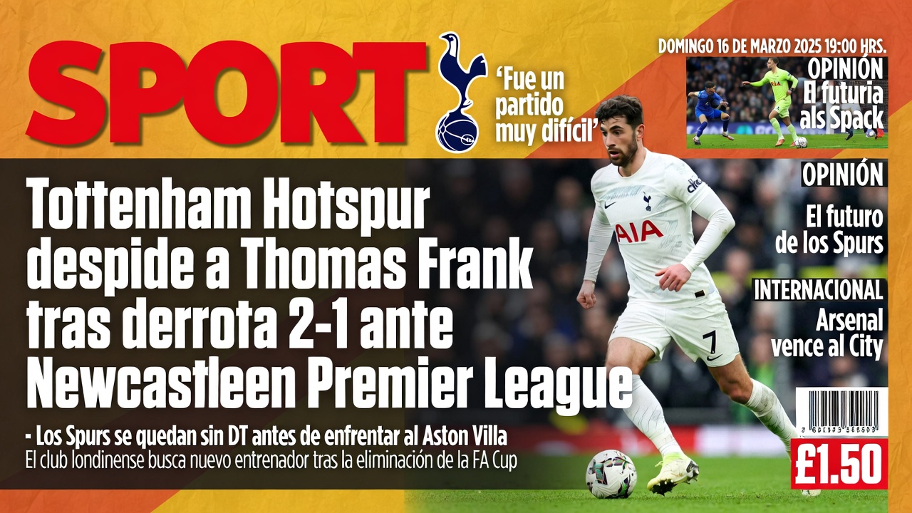 Tottenham Hotspur despide a Thomas Frank tras derrota 2-1 ante Newcastle en Premier League