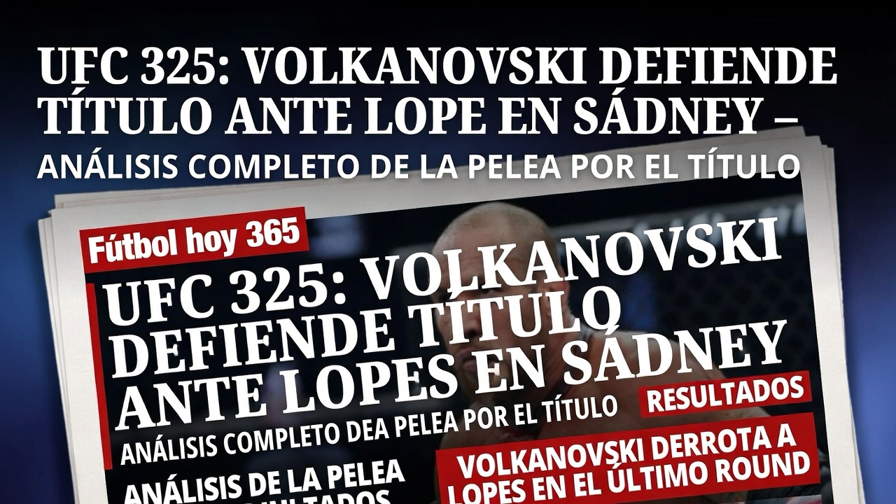 UFC 325 Volkanovski Defiende Título ante Lopes en Sídney – Resultados
