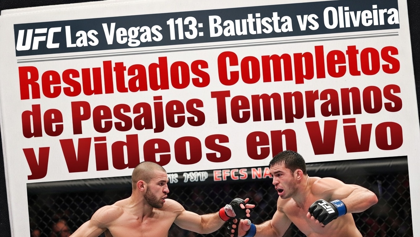 UFC Las Vegas 113 Bautista vs Oliveira - Resultados Completos de Pesajes Tempranos y Videos en Vivo