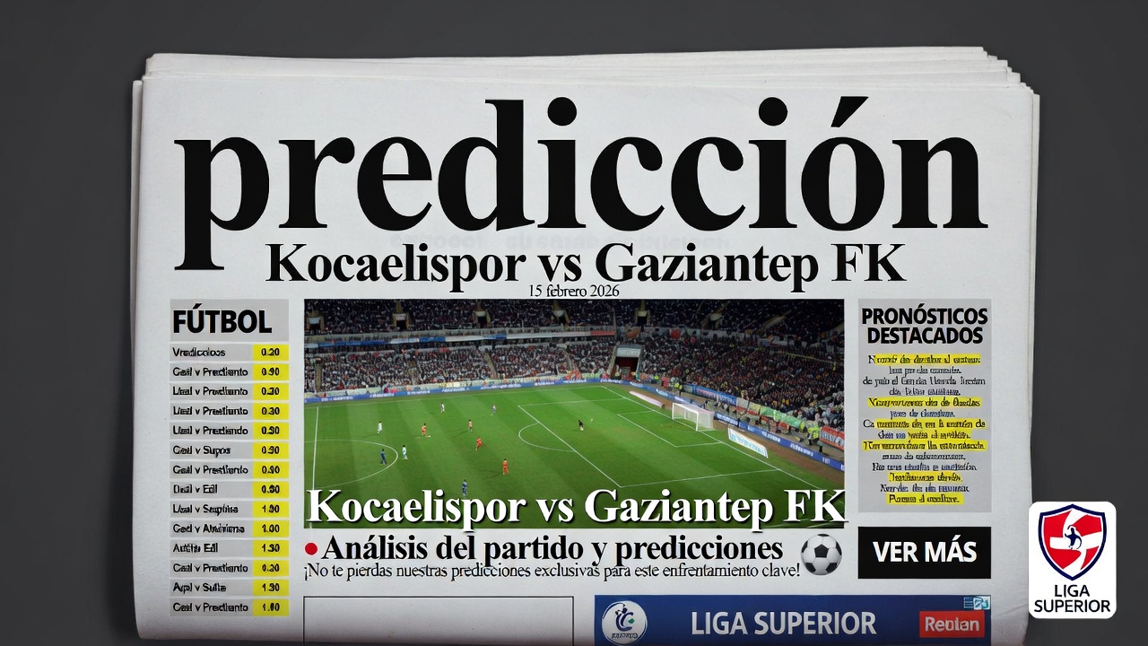 predicción Kocaelispor vs Gaziantep FK 15 febrero 2026