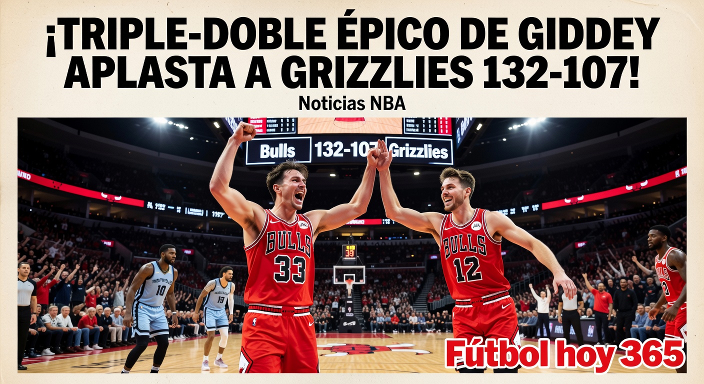 Bulls 132-107 Grizzlies (16 de marzo de 2026): Triple-doble de Giddey lidera goleada | Resumen NBA